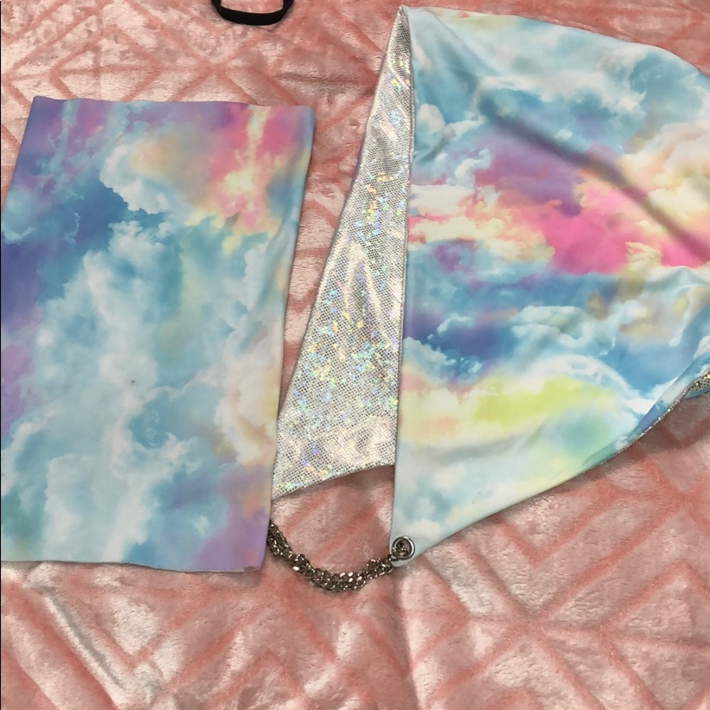 Cotton candy clouds face mask & matching hood FRW